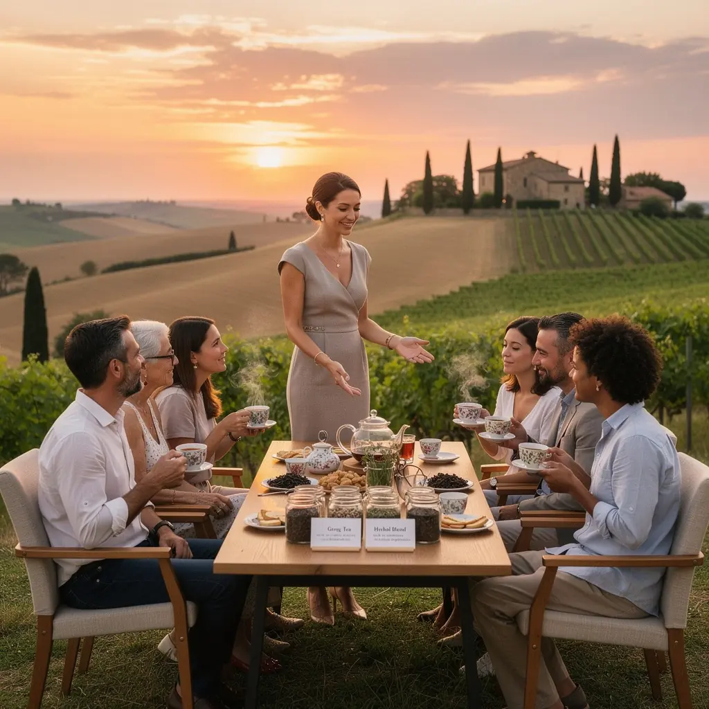Una selezione di erbe e spezie disposte su un tavolo di legno.