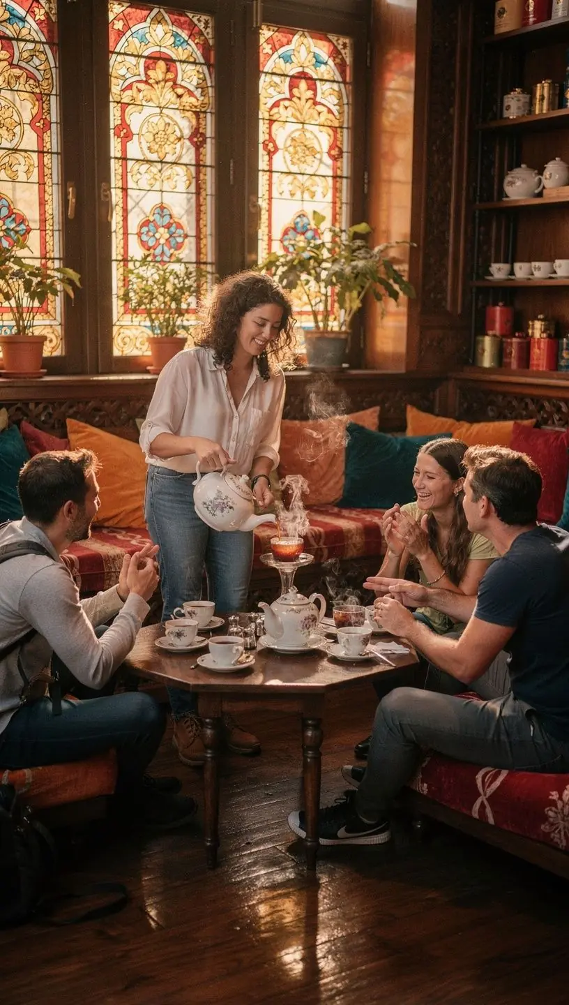 Un bicchiere di tè freddo decorato con fette di limone e menta.