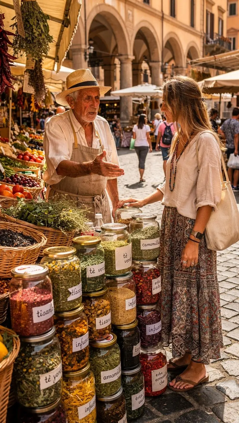 Un giardino di piante di tè con foglie verdi rigogliose e un cielo sereno sullo sfondo.